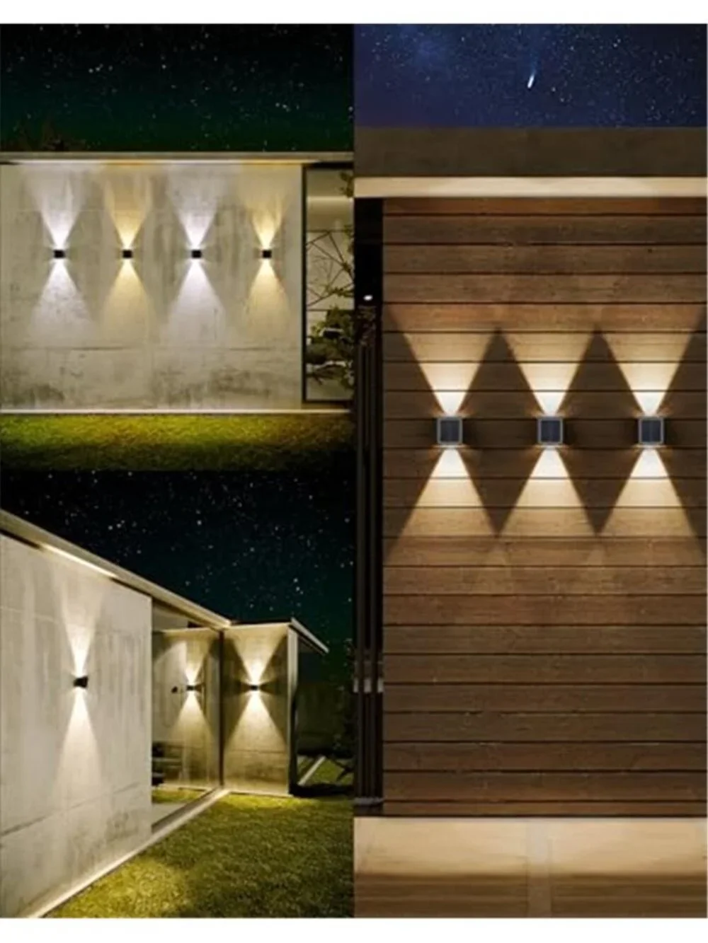 Solar Wall Lights Outdoor Waterproof LED Up Down Light Garden Porch Patio